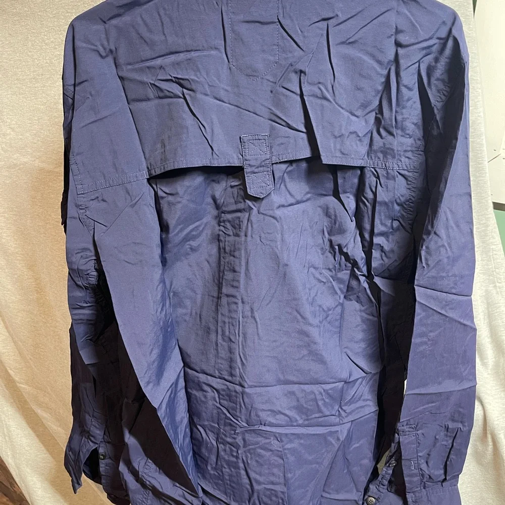 REI Men's Deep Blue Casual Button Down Shirt - Picture 2 of 2